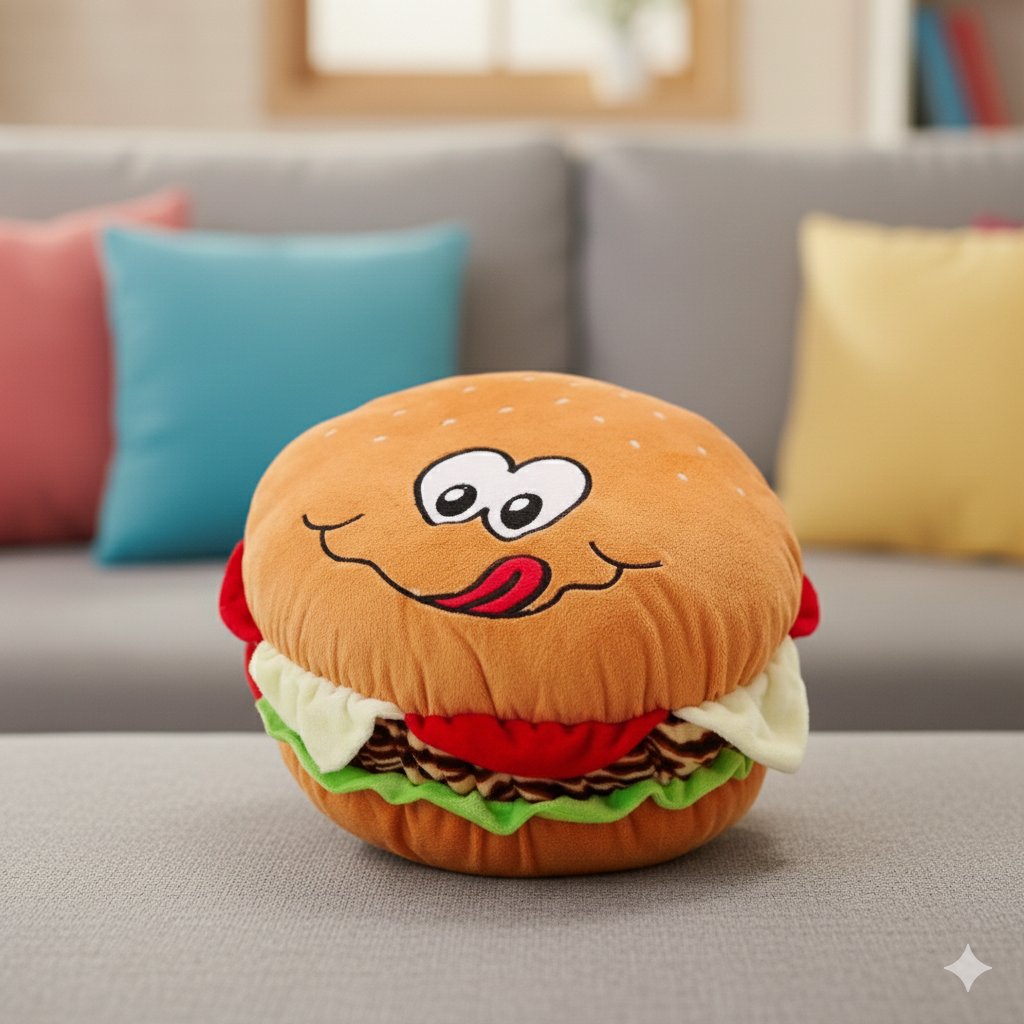 CO00001-Peluche Cojín en Forma de Hamburguesa 1 Peluche Cojín en forma de hamburguesa - Imagen 1