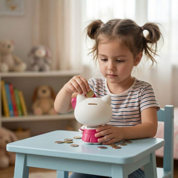Alcancía Kawaii De Resina Hello Kitty Rosado - Imagen 3