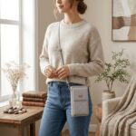 Bolso Cruzado Acolchado para Teléfono Gris Claro - Imagen 3