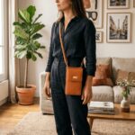 Bolso Cruzado Acolchado para Teléfono Marrón - Imagen 3