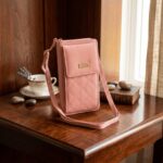 Bolso Cruzado Acolchado para Teléfono Rosado - Imagen 4
