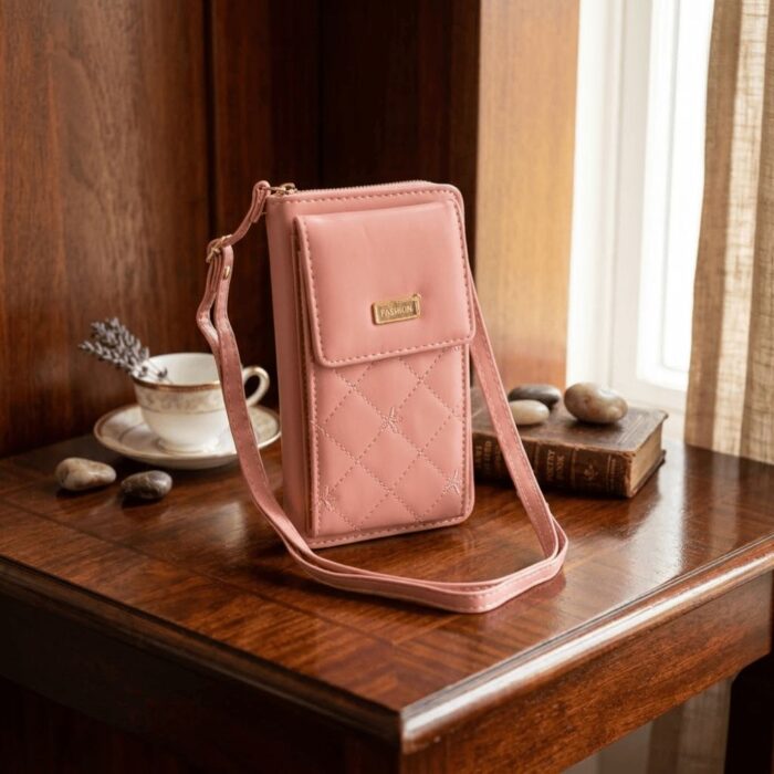 Bolso Cruzado Acolchado para Teléfono Rosado - Imagen 4