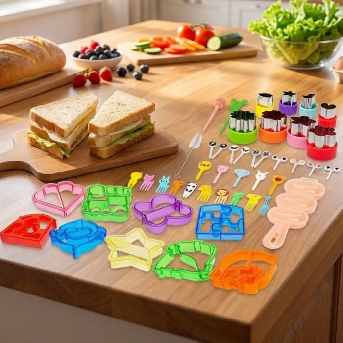 Kit de cocina infantil con moldes de formas divertidas para sándwiches - Imagen 4