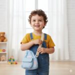 Monedero Morral Kawaii Azul con Tirante