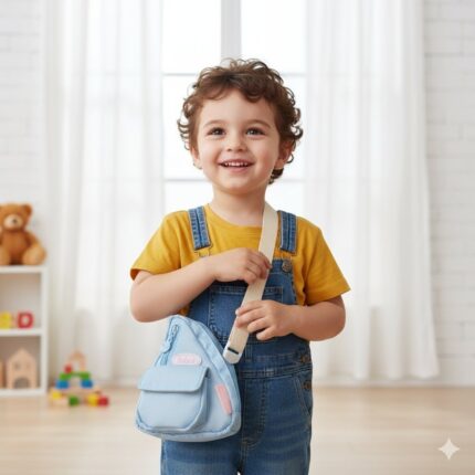 Monedero Morral Kawaii Azul con Tirante