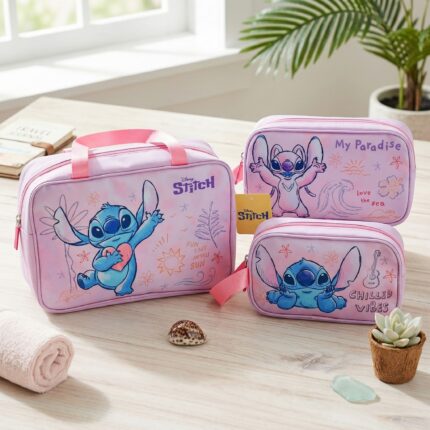 SET DE 3 NECESER ROSADO STITCH
