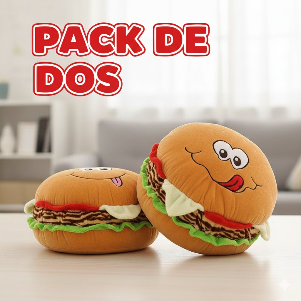DGH00207-Pack de 2 Peluches Cojín en forma de hamburguesa 1 Pack de 2 Peluches Cojín en forma de hamburguesa - Imagen 1