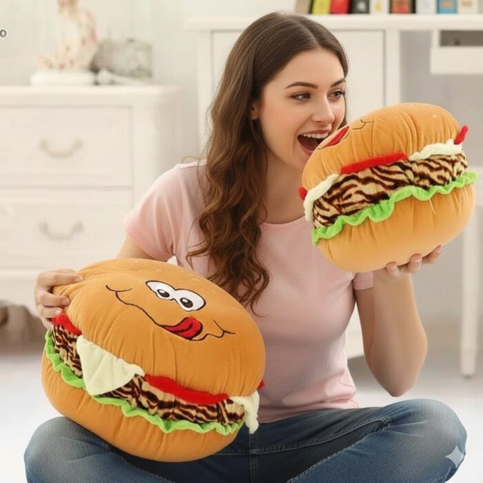 Pack de 2 Peluches Cojín en forma de hamburguesa - Imagen 2