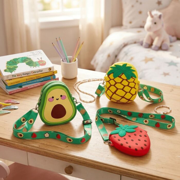 Pack de 3 Morrales - mini cartera - Fresa Piña Palta - Imagen 2