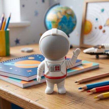 Borrador 3D de lápiz Animado de Astronauta Blanco