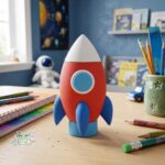 Borrador 3D de lápices - Animado - Modelo Nave Espacial