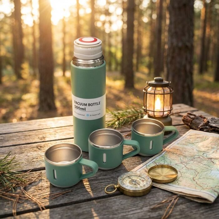 Termo de Acero Inoxidable con tazas regalo - Imagen 4
