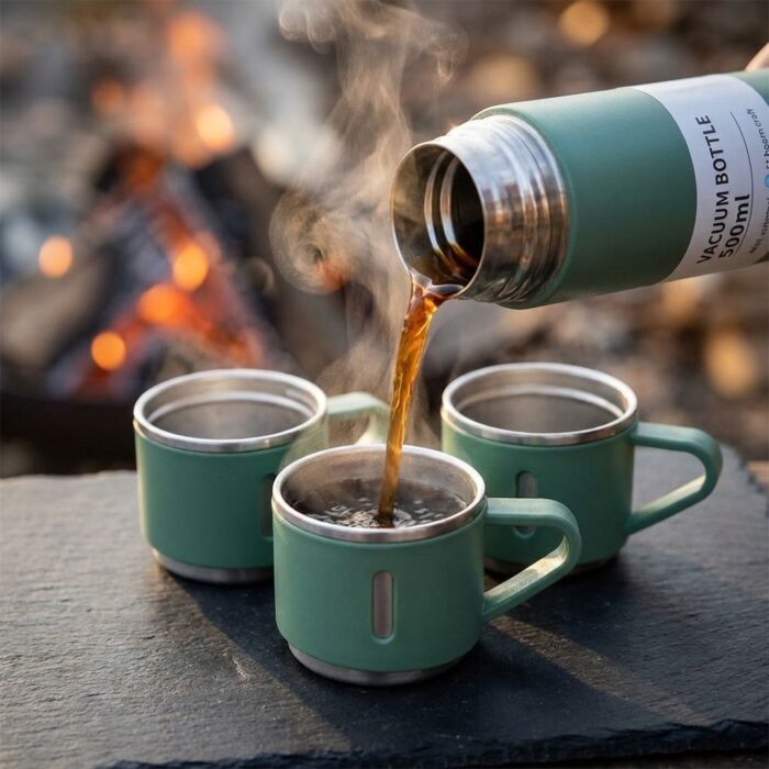 Termo de Acero Inoxidable con tazas regalo - Imagen 2