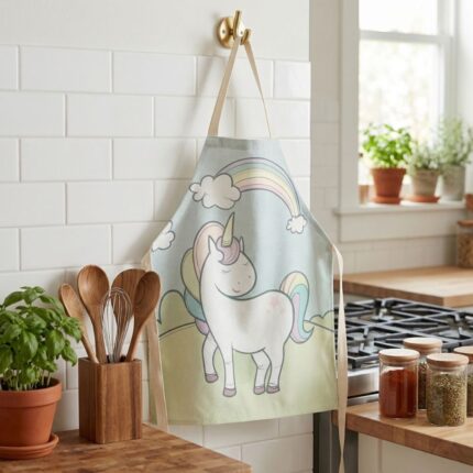 Mandil-Delantal para niños de Unicornio con Paisaje