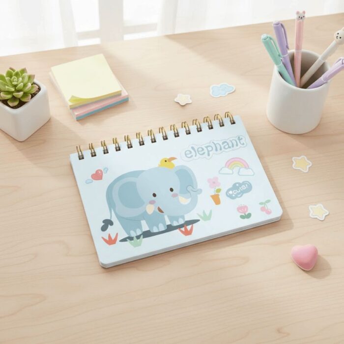 Libreta Elefante kawaii - Celeste - Imagen 2
