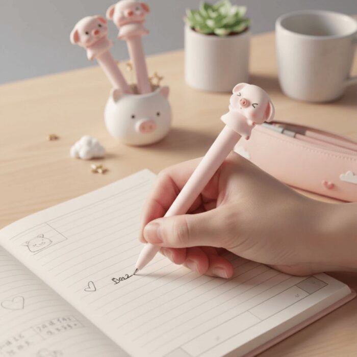 Lapicero Kawaii de silicona Perfumado - Chanchito - Imagen 3