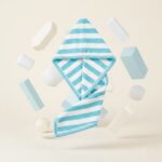Toalla para el cabello - Celeste con rallas blancas - Imagen 2