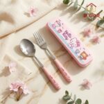 Mini set de cubiertos kawaii Tenedor  Cuchara Color Rosa