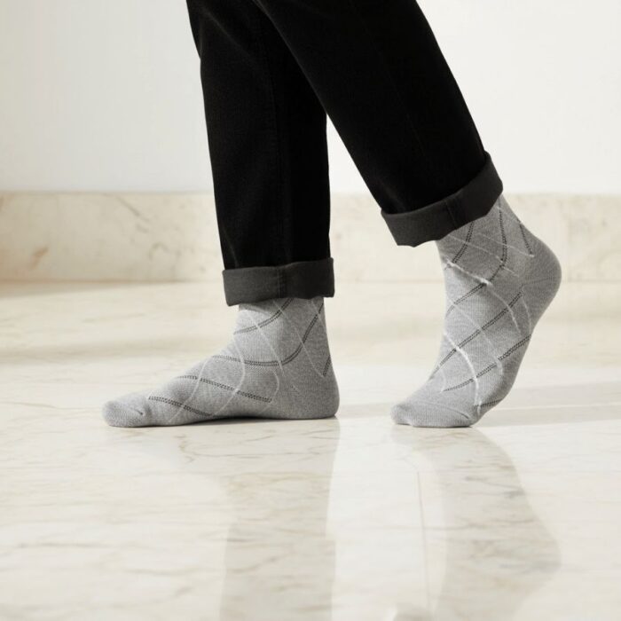 Pack de 3 Medias de Vestir Hombre Gris y Celeste - Imagen 4