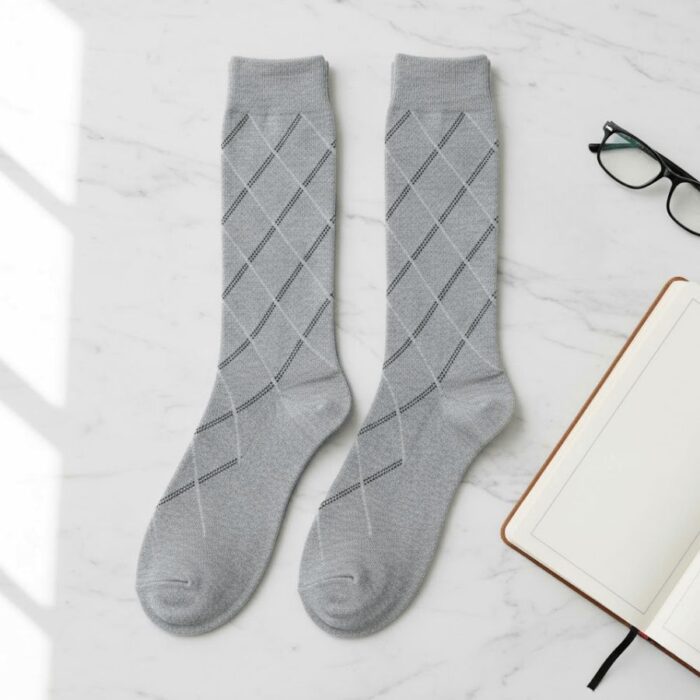 Pack de 3 Medias de Vestir Hombre Gris y Celeste - Imagen 3