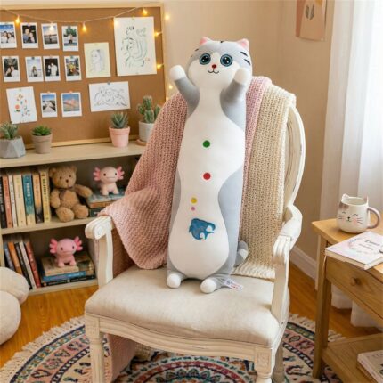 Peluche Alargado para Dormir Abrazados o como Almohada de Gato