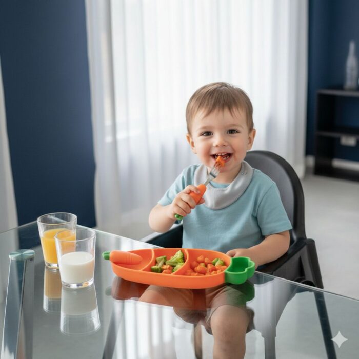 Set de Plato con Cubiertos con Temática de Zanahoria - Imagen 2