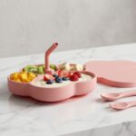 Set de Plato con cubiertos con temática de Gato - Rosa