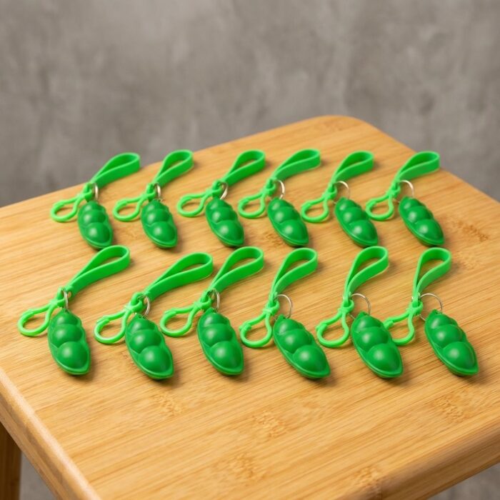 Pack  5 Llaveros de Guisantes Verdes  Antiestrés - Imagen 2