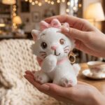 LLavero Peluche de Gata Rosa Perfumado - Imagen 2