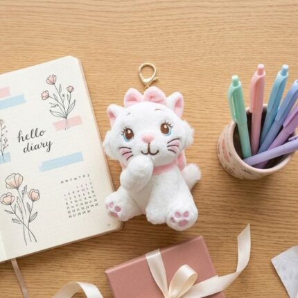 LLavero Peluche de Gata Rosa Perfumado