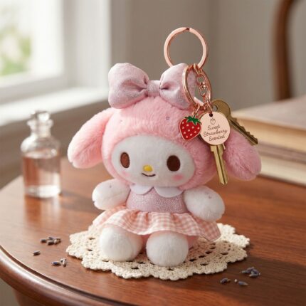 LLavero Peluche de Conejo con Lazo Rosa Perfumado