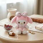 LLavero Peluche de Conejo con Lazo Rosa Perfumado - Imagen 3