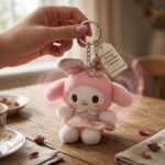 LLavero Peluche de Conejo con Lazo Rosa Perfumado - Imagen 4