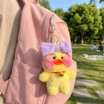 LLavero Peluche de Pato Tik Tok con Lazo Morado Perfumado