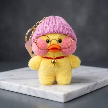 LLavero Peluche Pato Tik Tok con Gorro Morado Perfumado