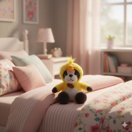 Peluche de Perro con Capucha de Pato
