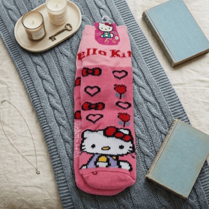 Media con Peluche Interno Rosa de Gatita - Imagen 2