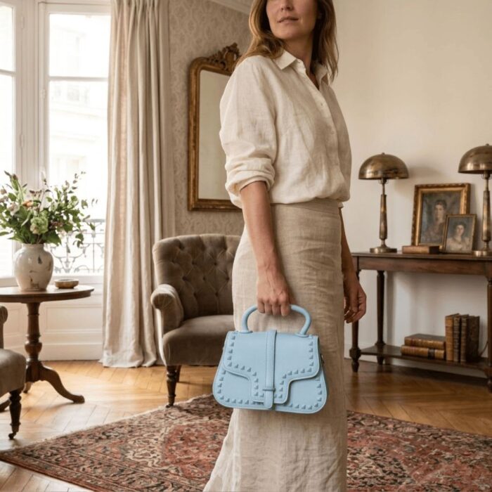 Cartera Morral de Color Celeste - Imagen 3