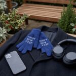 Guante de Lana con Orificios para Smartphone color Azul