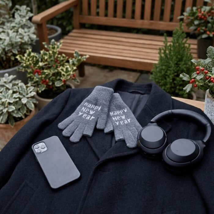 Guante de Lana con Orificios para Smartphone color Gris - Imagen 2