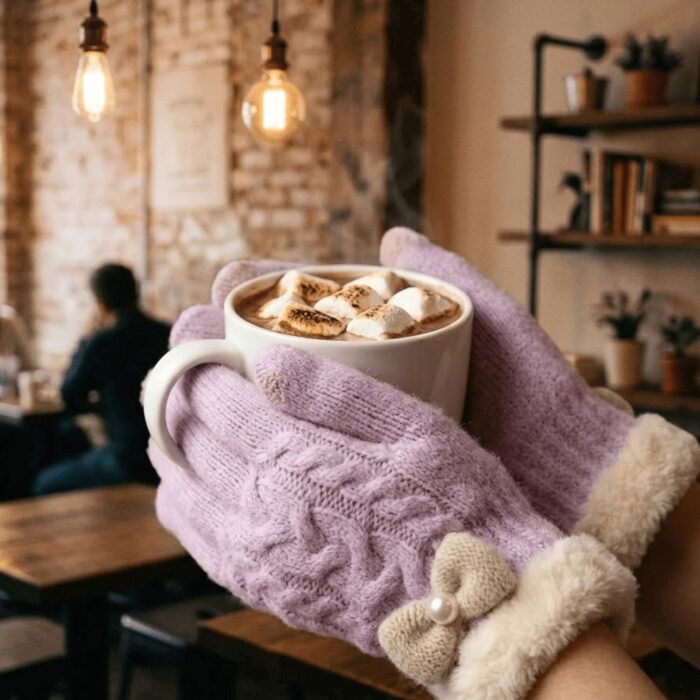 Guantes de Lana color Morado para Mujer - Imagen 4