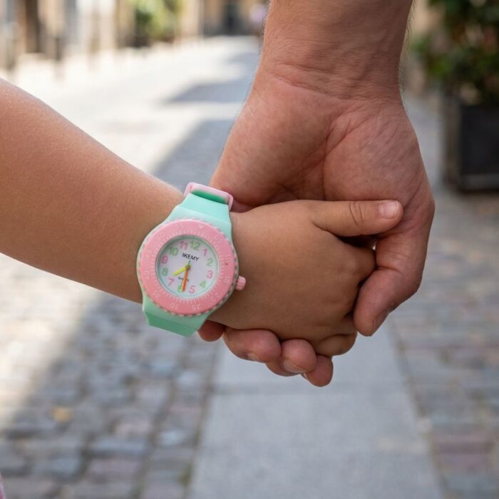 Reloj Colorido para Niños color Verde y Rosa - Imagen 4