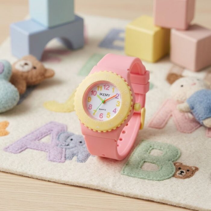 Reloj Colorido para Niños color Rosa y Amarillo - Imagen 4