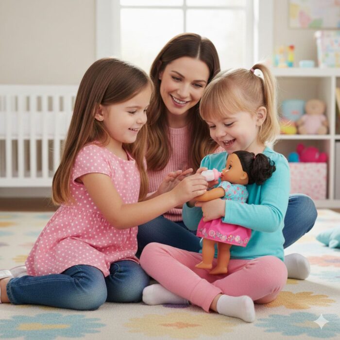 Juguete Muñeca Little Mommy Vestido Celeste con Fresas - Imagen 3