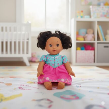 Juguete Muñeca Little Mommy Vestido Celeste con Fresas