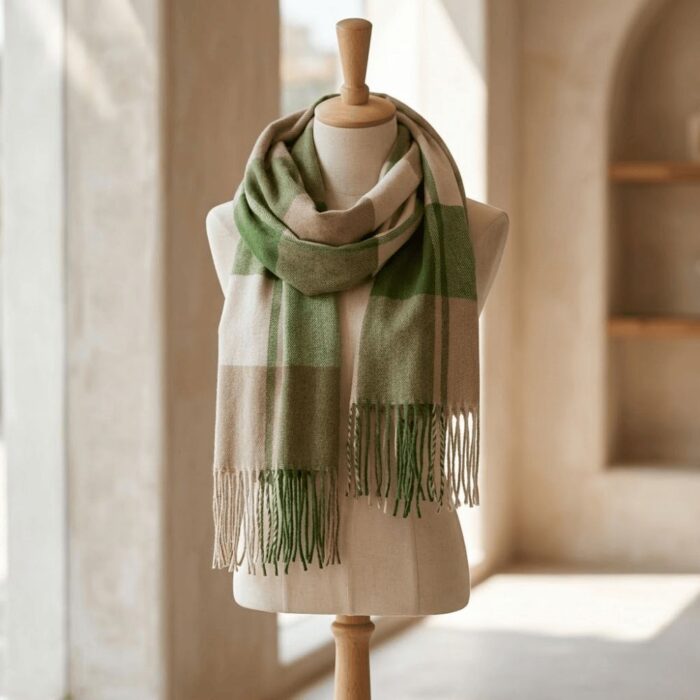 Maxi Bufanda Mujer Verde y Marron - Imagen 3