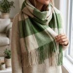 Maxi Bufanda Mujer Verde y Marron - Imagen 4