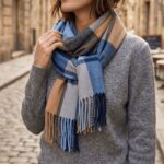Maxi Bufanda Mujer Crema y Marron