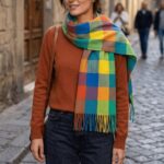 Maxi Bufanda Mujer Verde y Amarillo
