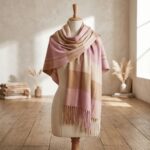 Maxi Bufanda Mujer Rosa y Marron - Imagen 2